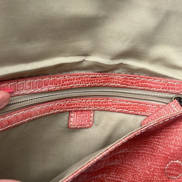 Live Love Loft Salmon Colored Clutch -  embossed. MCB2283D - Picture 3 of 7